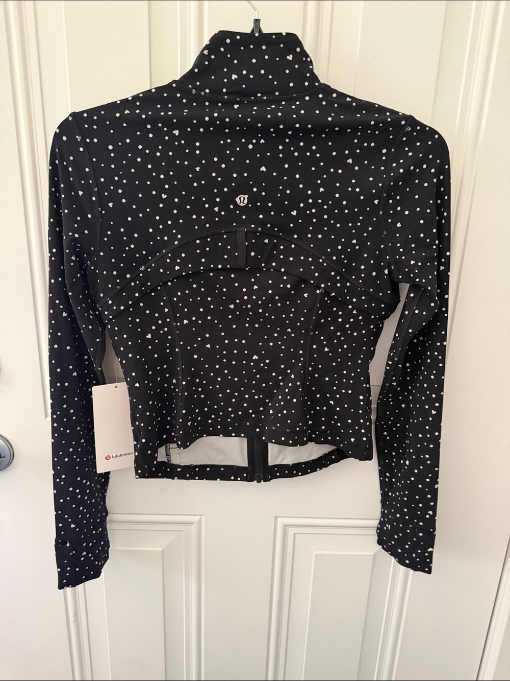 NWT lululemon athletica size 10 Black Heart Polka Dot Define Cropped Jacket - Picture 4 of 7